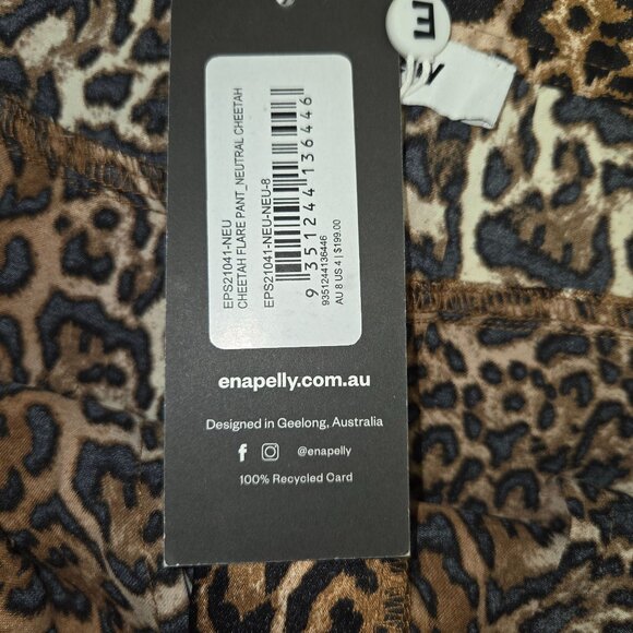 Ena Pelly Womens Cheetah Flare Pants Neutral Size 8 Polyester & Rayon Animal Pri - Picture 7 of 12